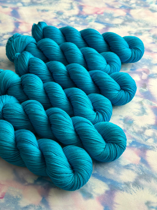 The Maker's Paint Palette Tonal Collection - Lady Turquoise - Sock - DYED TO ORDER